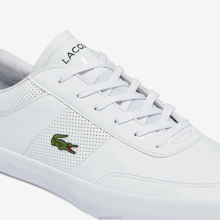 hombres Lacoste 6F241913 blanco 21g zapatillas Court Master de piel