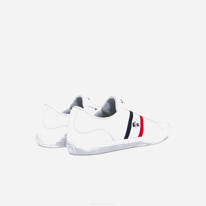 hombres Lacoste 6F241914 blanco/azul marino y rojo 407 zapatillas lerond tricolore de piel y material sintético
