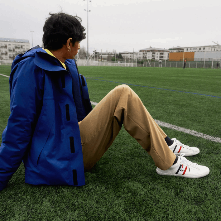 hombres Lacoste 6F241914 blanco/azul marino y rojo 407 zapatillas lerond tricolore de piel y material sintético