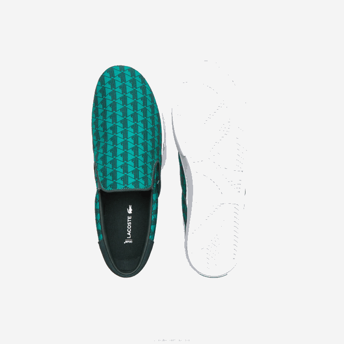 hombres Lacoste 6F241854 verde y blanco 1r7 saltar servir textil sin cordones