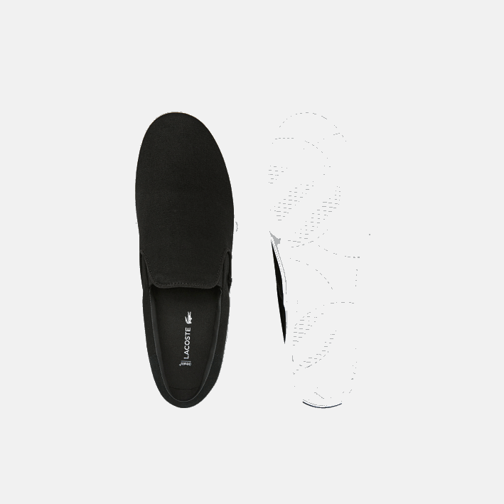 hombres Lacoste 6F241871 blanco y negro 312 Saltar Servir Lona Resbalón en