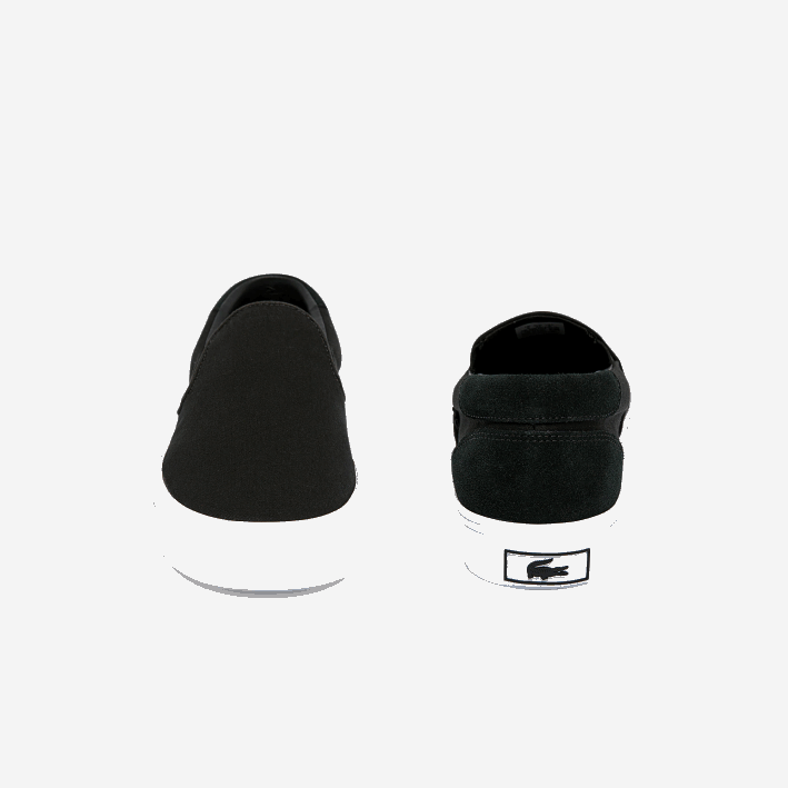 hombres Lacoste 6F241871 blanco y negro 312 Saltar Servir Lona Resbalón en