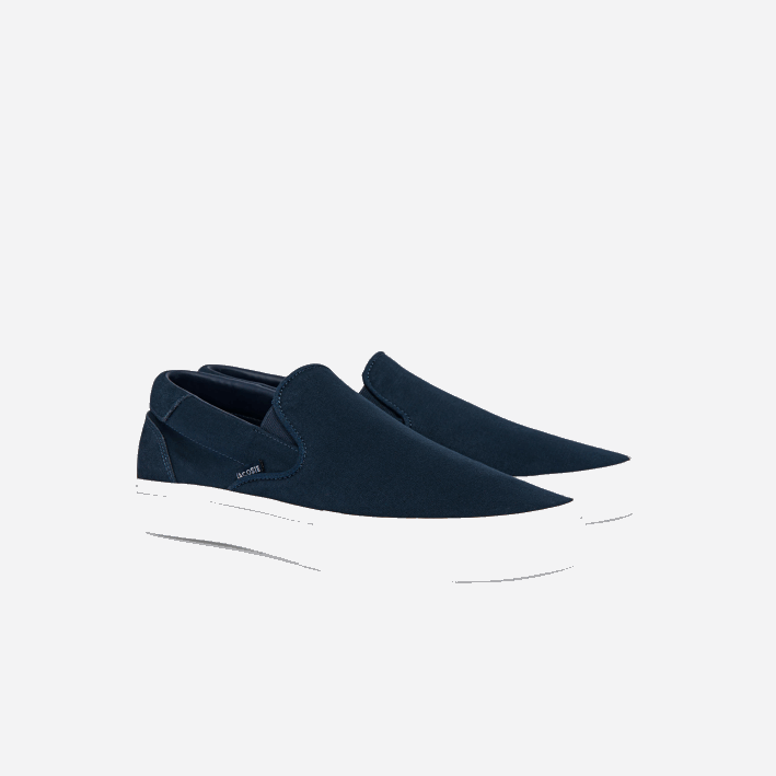 hombres Lacoste 6F241872 azul marino y blanco 092 Saltar Servir Lona Resbalón en