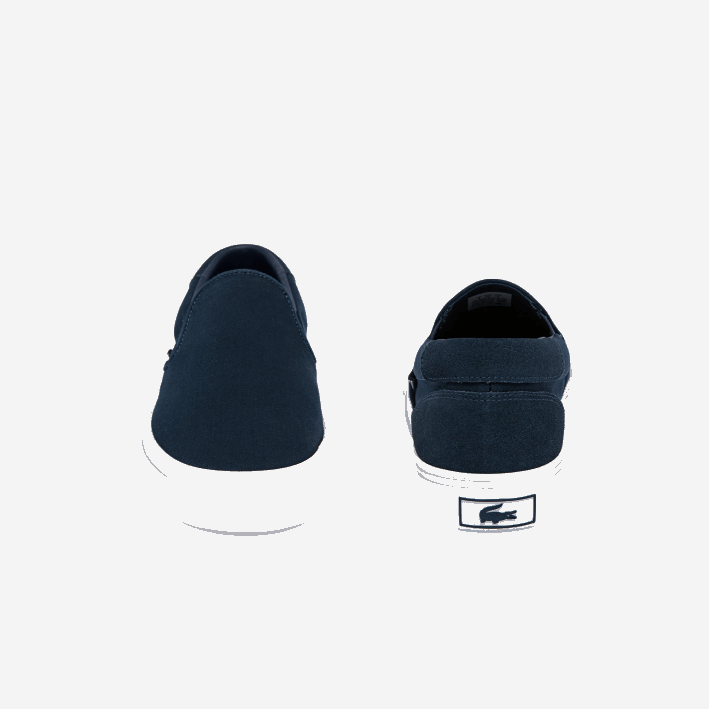 hombres Lacoste 6F241872 azul marino y blanco 092 Saltar Servir Lona Resbalón en