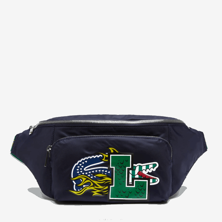 mujer Lacoste 6F242028 marina 166 jardín l28 bolsa de insignias con efecto de cómic