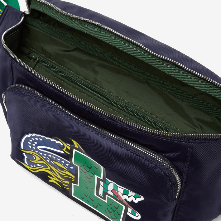 mujer Lacoste 6F242028 marina 166 jardín l28 bolsa de insignias con efecto de cómic