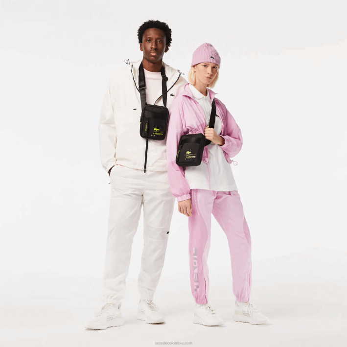 mujer Lacoste 6F242090 negro lima k68 bolso cruzado con cremallera vertical de la marca