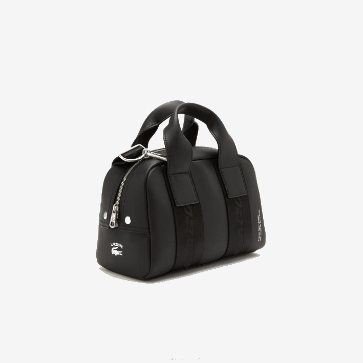 mujer Lacoste 6F242108 negro 000 bolsa de deporte con inscripción en contraste