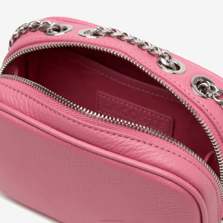 mujer Lacoste 6F242787 reseda l39 bolso de hombro cuadrado de piel flor