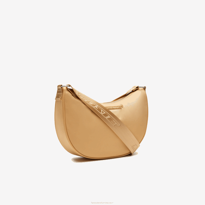 mujer Lacoste 6F242798 pastilla de alondra m01 bolsa de media luna con logo en contraste