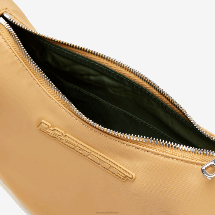 mujer Lacoste 6F242798 pastilla de alondra m01 bolsa de media luna con logo en contraste