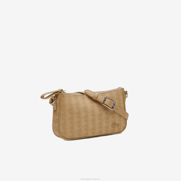 mujer Lacoste 6F242801 beige vienés l01 bolsa crossbody con monograma estampado
