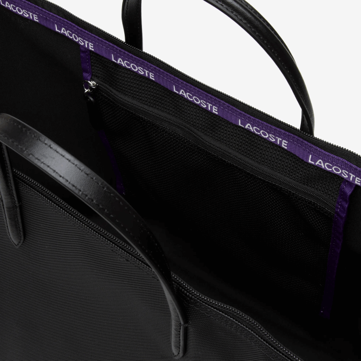 mujer Lacoste 6F242823 samui negro k48 bolsa de fin de semana con correa en contraste