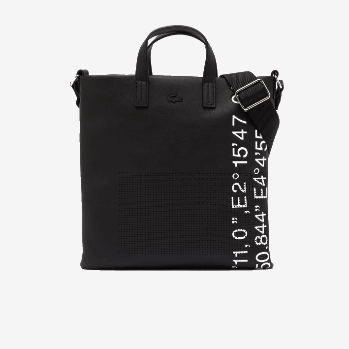 mujer Lacoste 6F242829 negro blanco 279 bolsa de compras con coordenadas geográficas en contraste