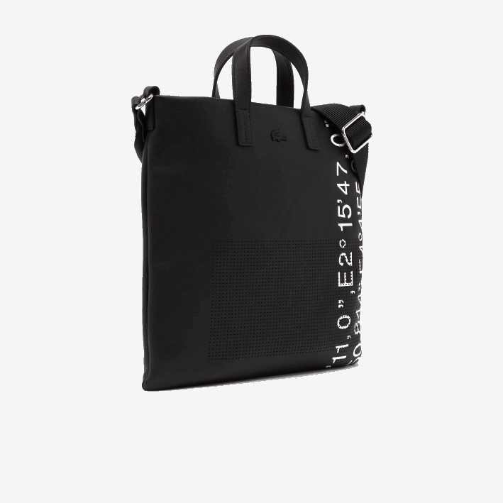 mujer Lacoste 6F242829 negro blanco 279 bolsa de compras con coordenadas geográficas en contraste