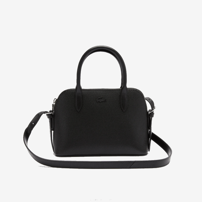 mujer Lacoste 6F242831 negro 000 bolso chantaco de piel piqué con asa superior