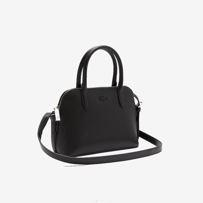 mujer Lacoste 6F242831 negro 000 bolso chantaco de piel piqué con asa superior