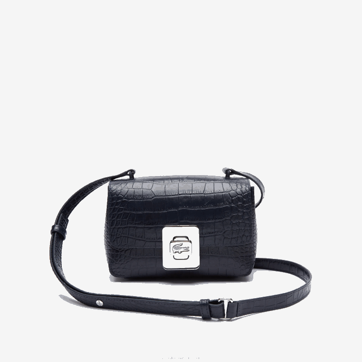 mujer Lacoste 6F242832 zafiro oscuro b88 bolso de mano amelia de piel repujada con cierre de metal
