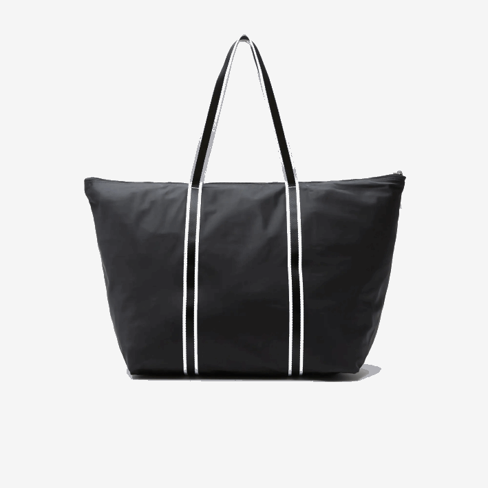 mujer Lacoste 6F242839 negro blanco 279 bolsa de fin de semana plegable con estampado en contraste