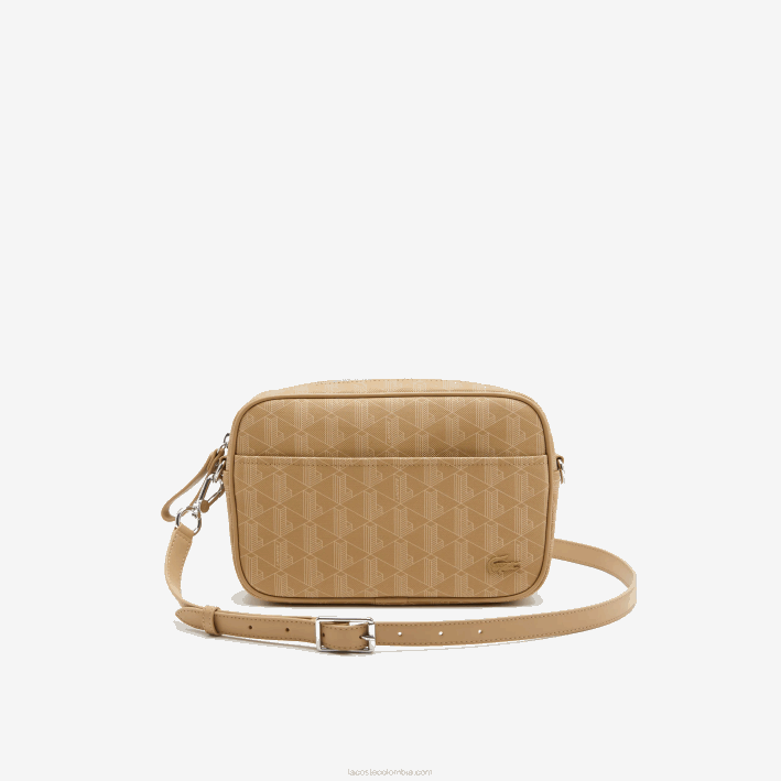 mujer Lacoste 6F242857 beige vienés l01 bolsa crossover con monograma y cremallera mujer Lacoste 6F242857 beige vienés l01 bolsa crossover con monograma y cremallera