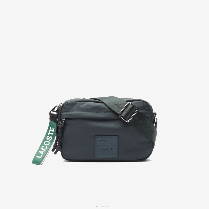 mujer Lacoste 6F242858 sinople b43 bolsa crossover con parche de la firma mujer Lacoste 6F242858 sinople b43 bolsa crossover con parche de la firma