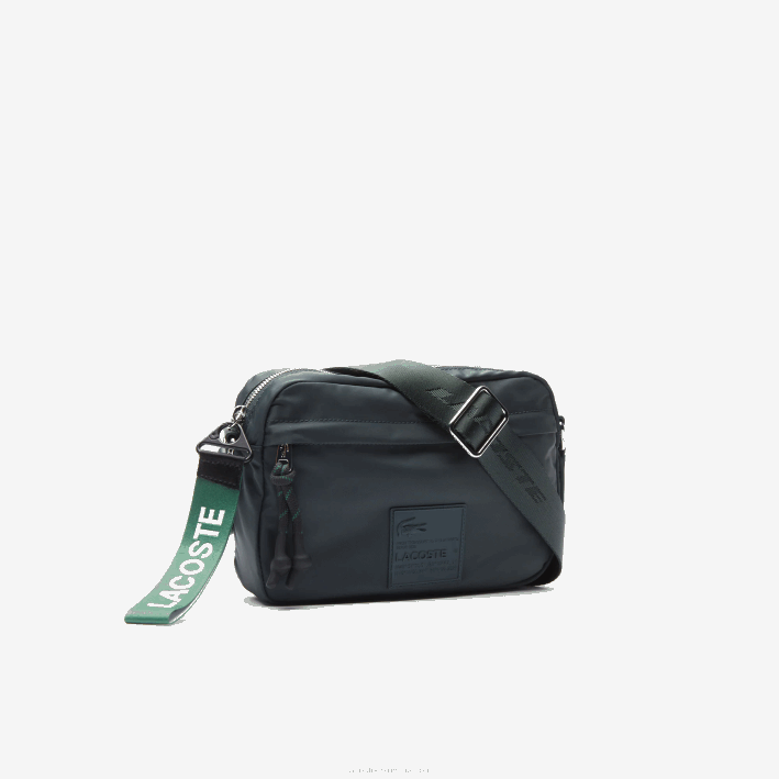 mujer Lacoste 6F242858 sinople b43 bolsa crossover con parche de la firma