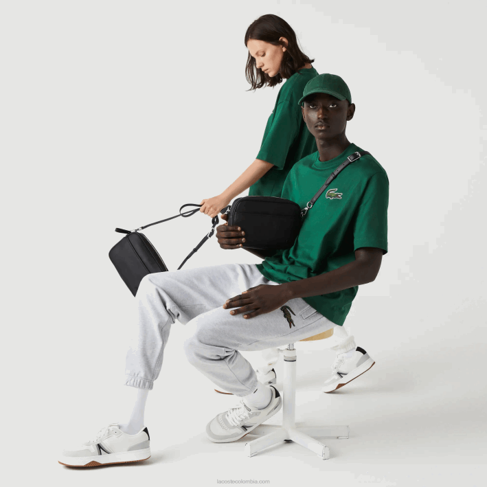 mujer Lacoste 6F242868 negro 000 bolso cruzado con bolsillo plano y cremallera