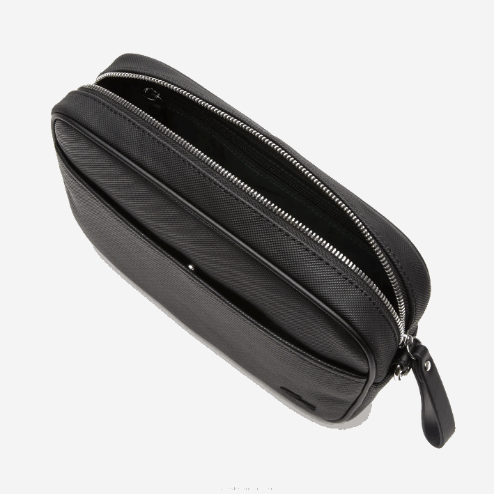 mujer Lacoste 6F242868 negro 000 bolso cruzado con bolsillo plano y cremallera