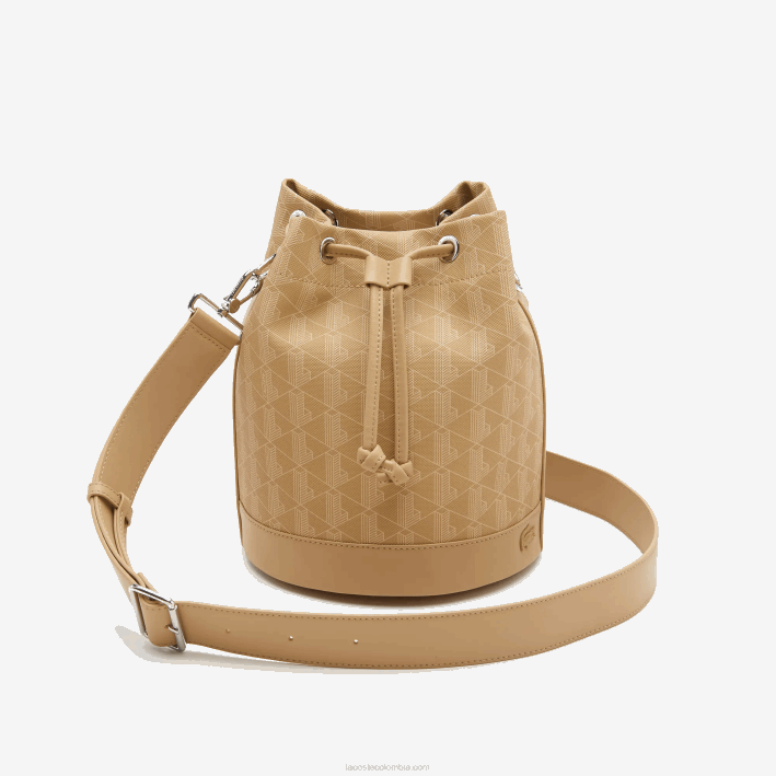 mujer Lacoste 6F242869 beige vienés l01 bolsa bombonera con monograma estampado mujer Lacoste 6F242869 beige vienés l01 bolsa bombonera con monograma estampado