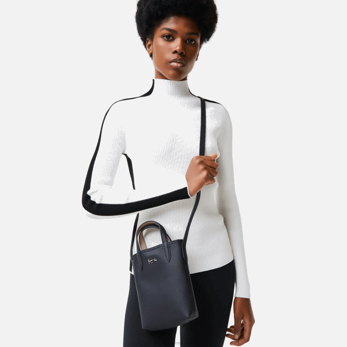 mujer Lacoste 6F242871 negro krema a91 bolso de hombro Anna Signature de petit piqué reversible mujer Lacoste 6F242871 negro krema a91 bolso de hombro Anna Signature de petit piqué reversible