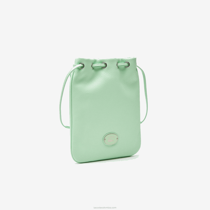 mujer Lacoste 6F242874 ceniza k93 bolsa de hombro de cuero granulado vertical