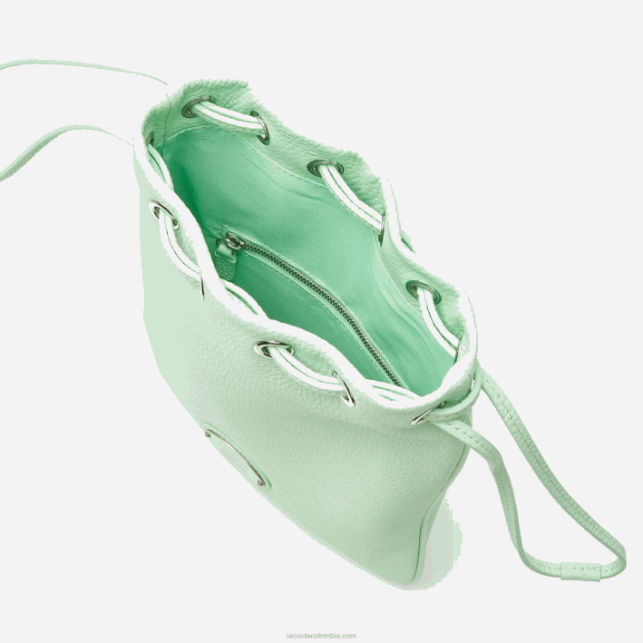 mujer Lacoste 6F242874 ceniza k93 bolsa de hombro de cuero granulado vertical