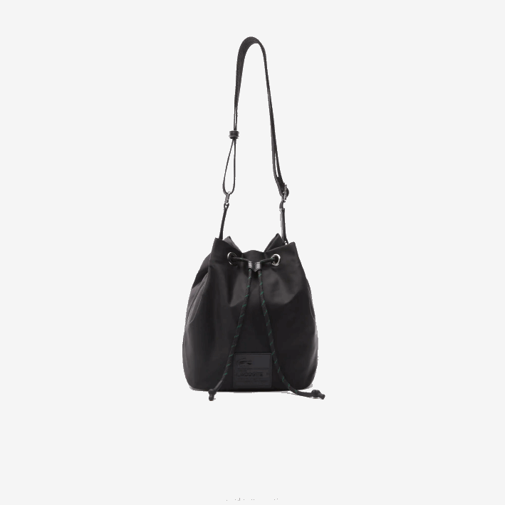 mujer Lacoste 6F242876 negro 000 bolsa bombonera con parche de la firma mujer Lacoste 6F242876 negro 000 bolsa bombonera con parche de la firma