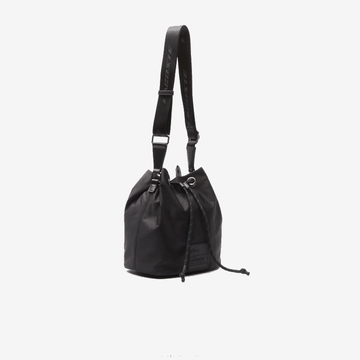 mujer Lacoste 6F242876 negro 000 bolsa bombonera con parche de la firma