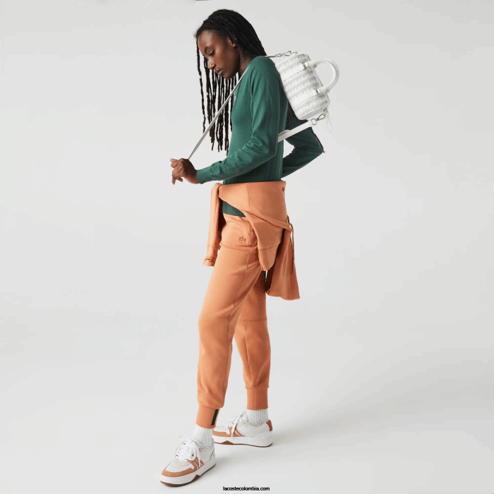 mujer Lacoste 6F242878 farina sinople f89 bolsa boston con monograma estampado