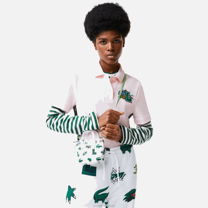 mujer Lacoste 6F242883 blanc croc por toda la prenda l05 bolso nano con estampado de cómic mujer Lacoste 6F242883 blanc croc por toda la prenda l05 bolso nano con estampado de cómic