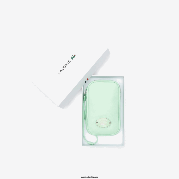 mujer Lacoste 6F242894 ceniza k93 soporte para teléfono de cocodrilo en contraste