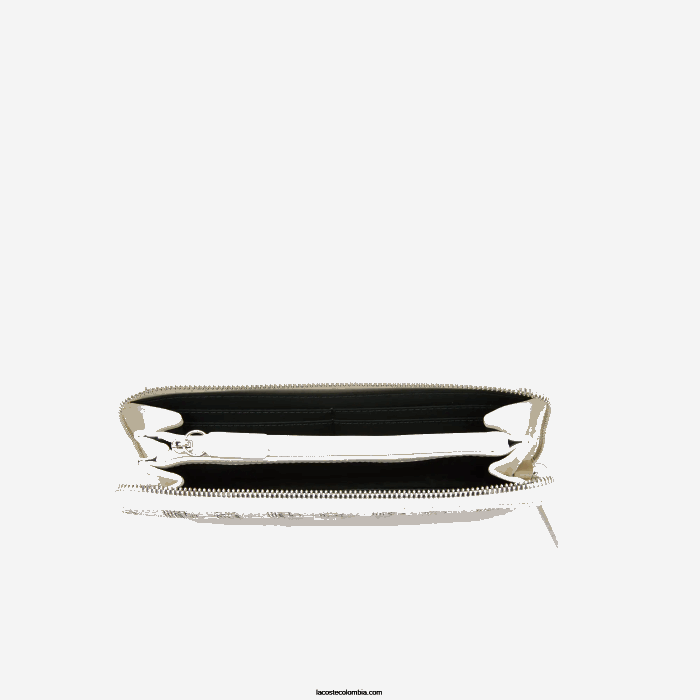 mujer Lacoste 6F242774 farina sinople f89 cartera con cremallera y monograma estampado