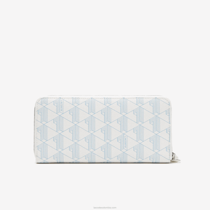 mujer Lacoste 6F242775 mono farine panorama l58 cartera con cremallera y monograma estampado