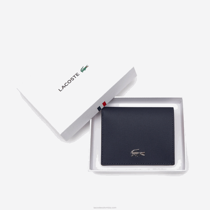 mujer Lacoste 6F242841 marino 166 colorete b50 cartera plegable pequeña anna