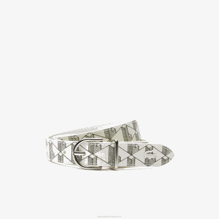 mujer Lacoste 6F242882 farina sinople f89 hebilla de lengüeta de lona con monograma mujer Lacoste 6F242882 farina sinople f89 hebilla de lengüeta de lona con monograma