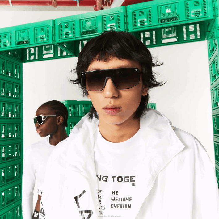 mujer6F242260 negro/azul 002 gafas de sol lacoste x minecraft escudo metalico