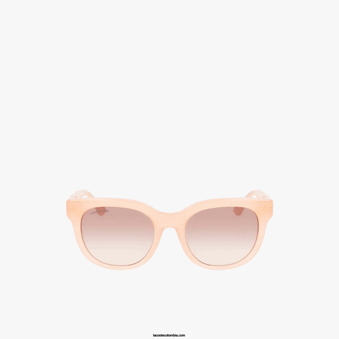 mujer Lacoste 6F242919 rosa 662 gafas de sol ovaladas de acetato de piel de cocodrilo