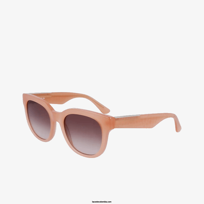 mujer Lacoste 6F242919 rosa 662 gafas de sol ovaladas de acetato de piel de cocodrilo