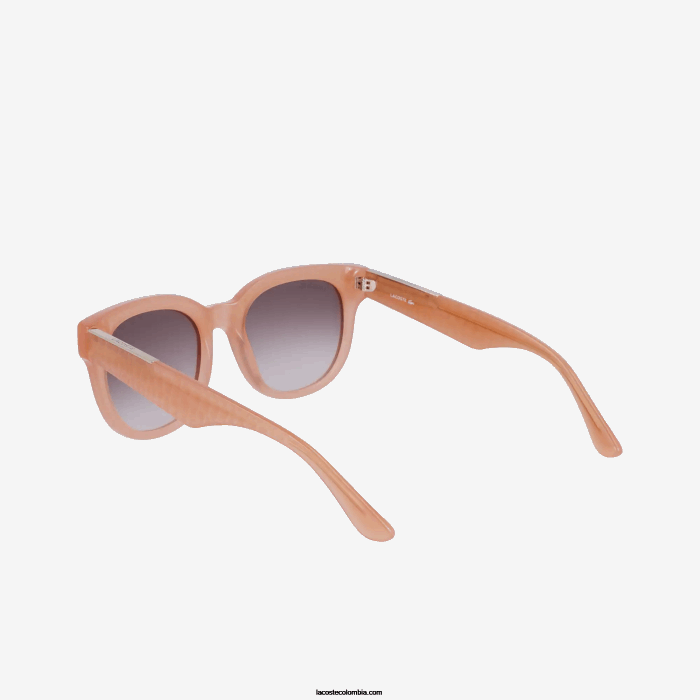 mujer Lacoste 6F242919 rosa 662 gafas de sol ovaladas de acetato de piel de cocodrilo