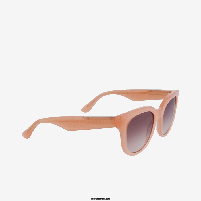 mujer Lacoste 6F242919 rosa 662 gafas de sol ovaladas de acetato de piel de cocodrilo