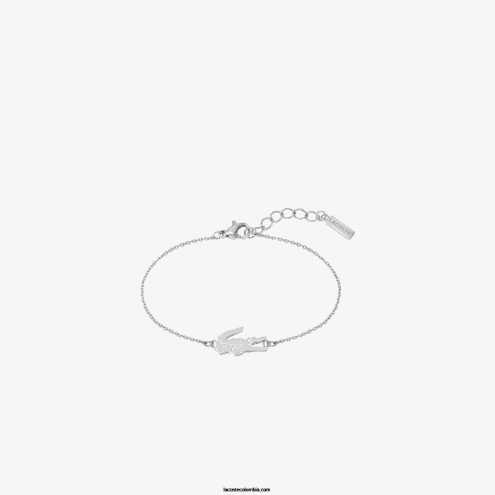 mujer Lacoste 6F242902 plata 045 pulsera de cocodrilo