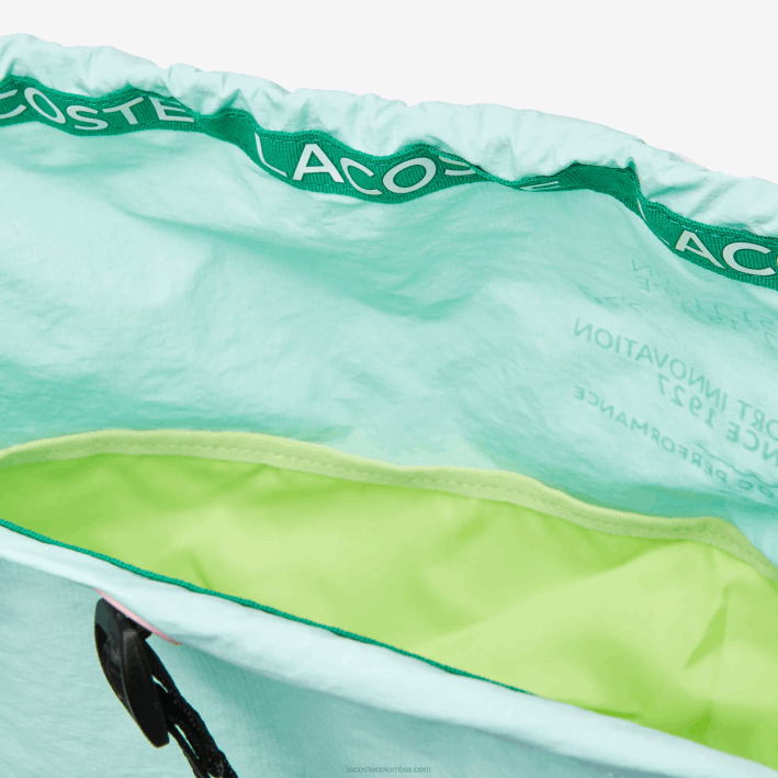 mujer Lacoste 6F242056 seringat flúor lotus k10 mochila plegable de nailon con banda de la marca