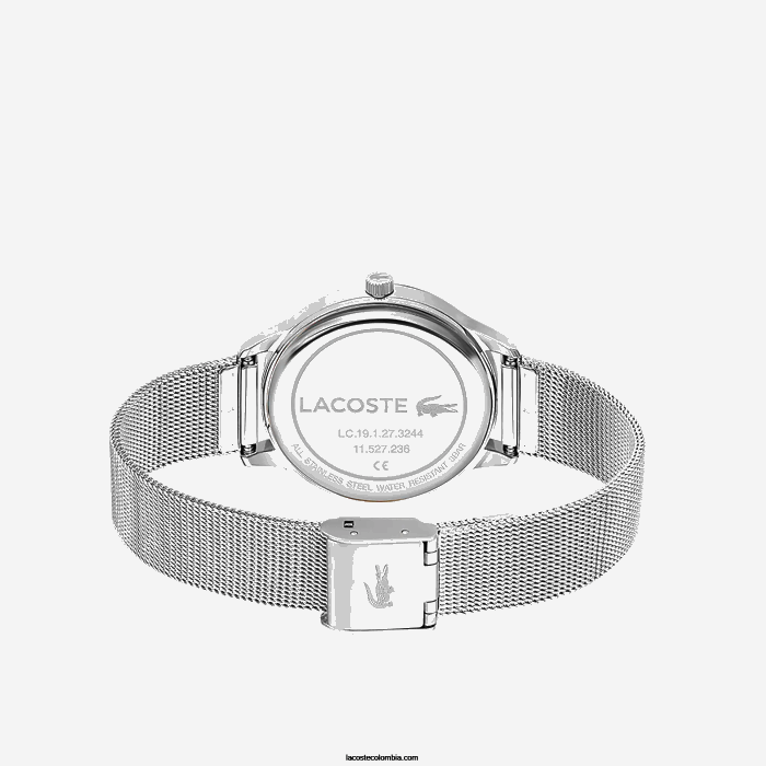 mujer Lacoste 6F242922 plata 000 reloj club 3 agujas - champagne con malla de acero inoxidable