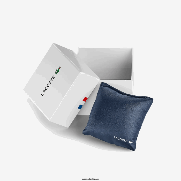 mujer Lacoste 6F242923 negro 000 reloj ladycroc 3 agujas - plateado con brazalete de acero inoxidable